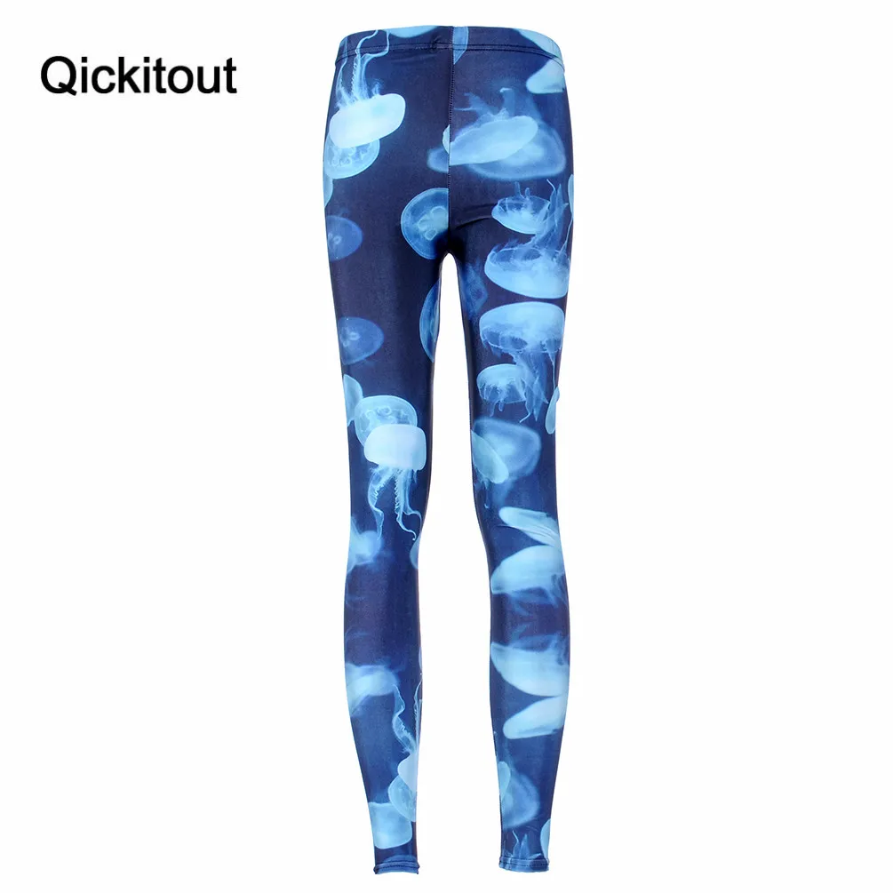 Slim Fashion leggings Shiny Milk Leggings Women Clothing New Digital Print Pants JELLYFISH LEGGINGS | Женская одежда
