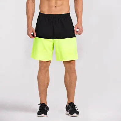 Летние Карманы с эластичной талией шорты Новые лоскутные мужские махровые шорты для бега мужские спортивные - Цвет: Зеленый