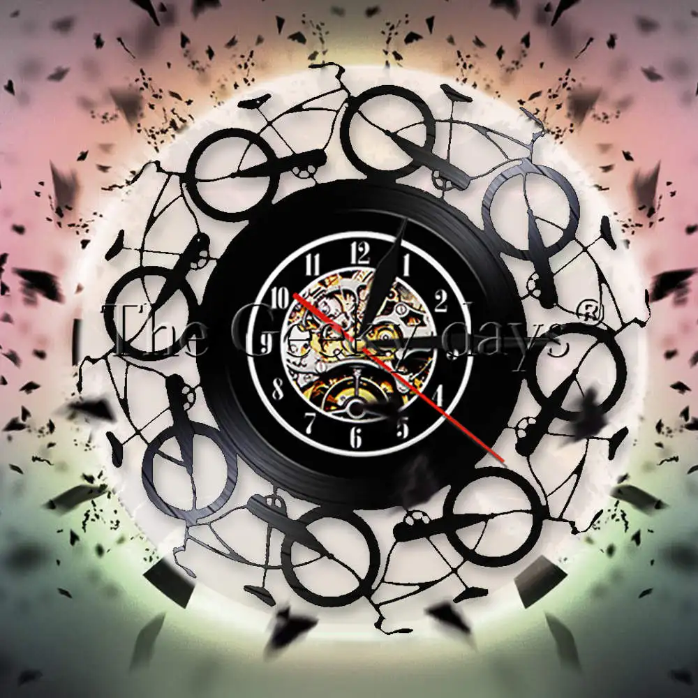 Bicycle Shop Vinyl Wall Clock Bike Shop Unique Decor