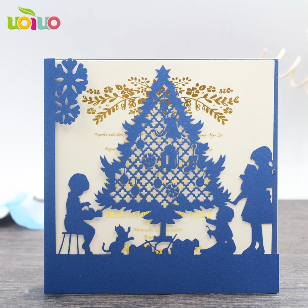 Бумажная коробка с узором различных цветов настраиваемые уникальные рождественские вечерние открытки ручной работы рождественские поздравительные открытки