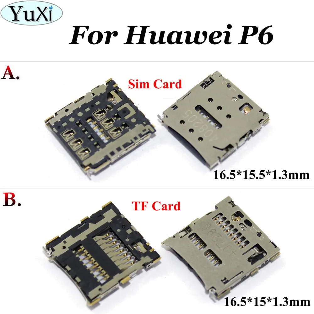 Кардридер для Sim-карт YuXi гнездо Huawei Ascend P6 P6S U06 C00 T00 U00 honor X1 MediaPad 7D 501u | Мобильные
