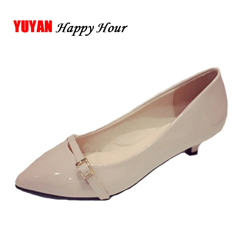 

New 2018 Soft Leather Shoes Women High Heels Pointed toe Fashion Women's Pumps Office Ladies Brand Shoes Low Heel 2cm ZH2353