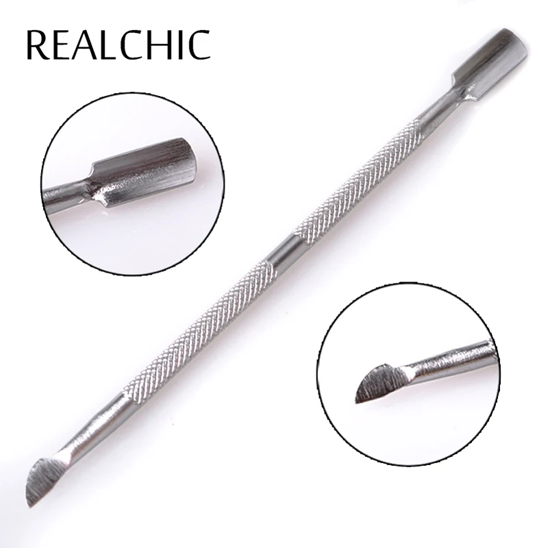 3PCS Stainless Steel Cuticle Nail Pusher Spoon Remover Manicure