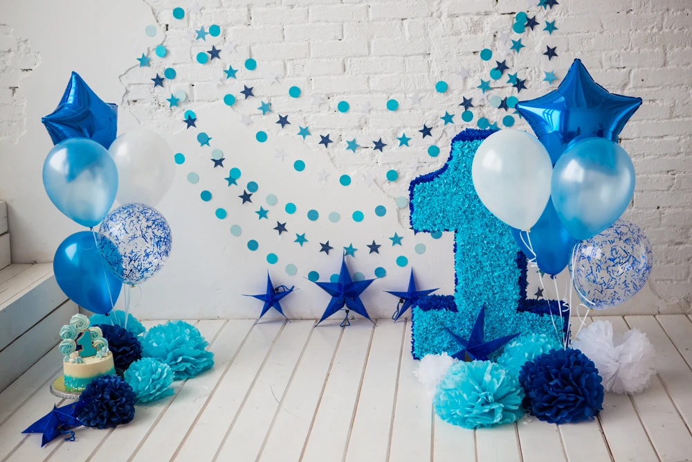 wallpapers Birthday Background Images For Baby Boy birthday backdrop for 1 year baby boy diy baby photo at home blue balloon stars 1st birthday cake smash photography background