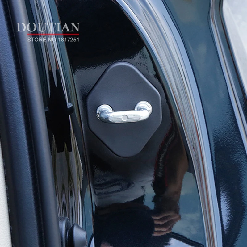 

NEW 3D ABS Door Lock Buckle Protection Protective Cover trim 4pcs For toyota camry 2018 car Accessories