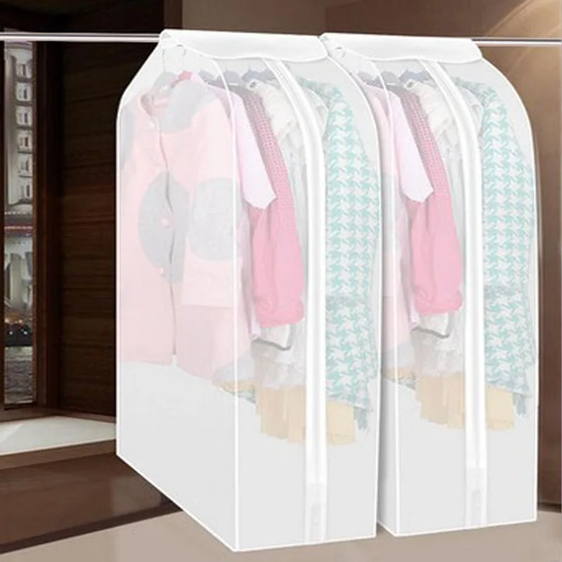 

2018 Vacuum Zipper Storage Bag For Clothes Garment Bag Suit Coat Useful Dust Protector Storage Bag for Clothes Organizer