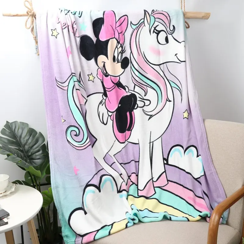 

Disney Minnie Mouse with Unicorn Coral Fleece Blanket Throw Mc Queen Star Wars Sleeping Covers for Girls Boys Gift