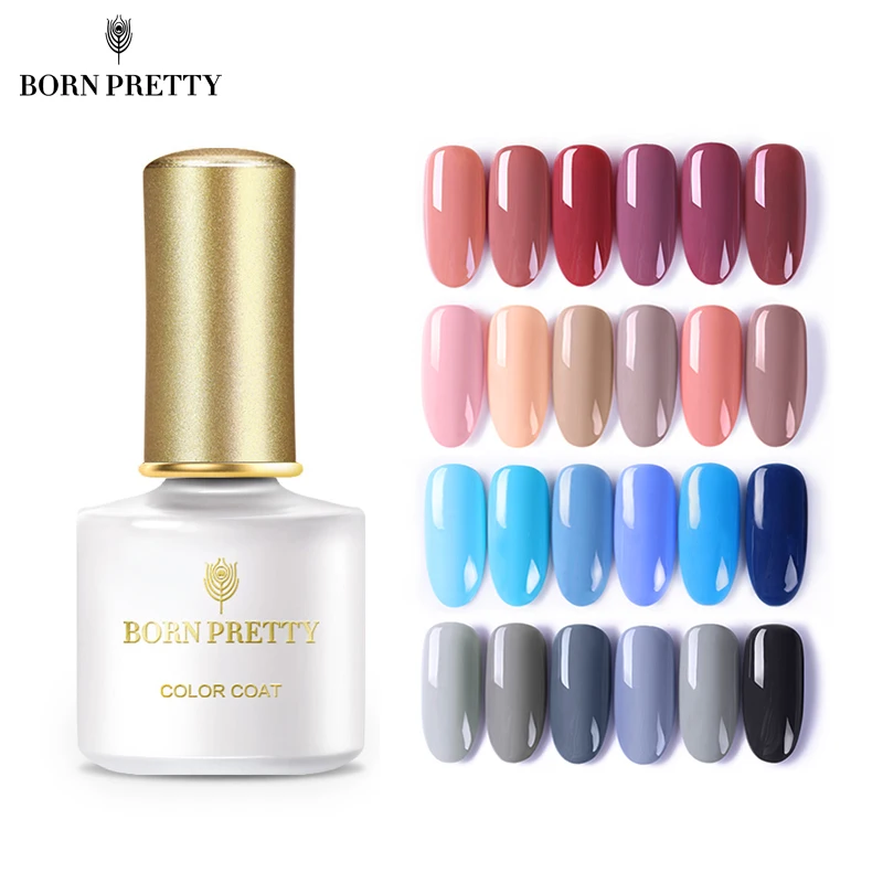 BORN PRETTY 12 Pcs Nail Gel Set Nude Grey Soak Off UV Gel Lacquer Nails Polish Kit Manicure LED Varnish