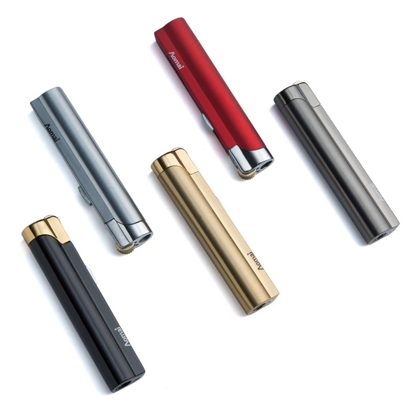 

New Arrival Genuine Aomai Compact Jet Lighter Torch Grinding Wheel Fire Straight Lighters Cigarette Lighter