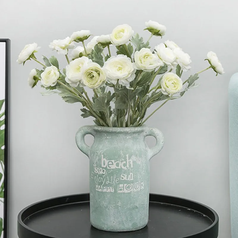 2021 Красивые Искусственные английские розы Ranunculus лютикус цветы из шелка шелковые