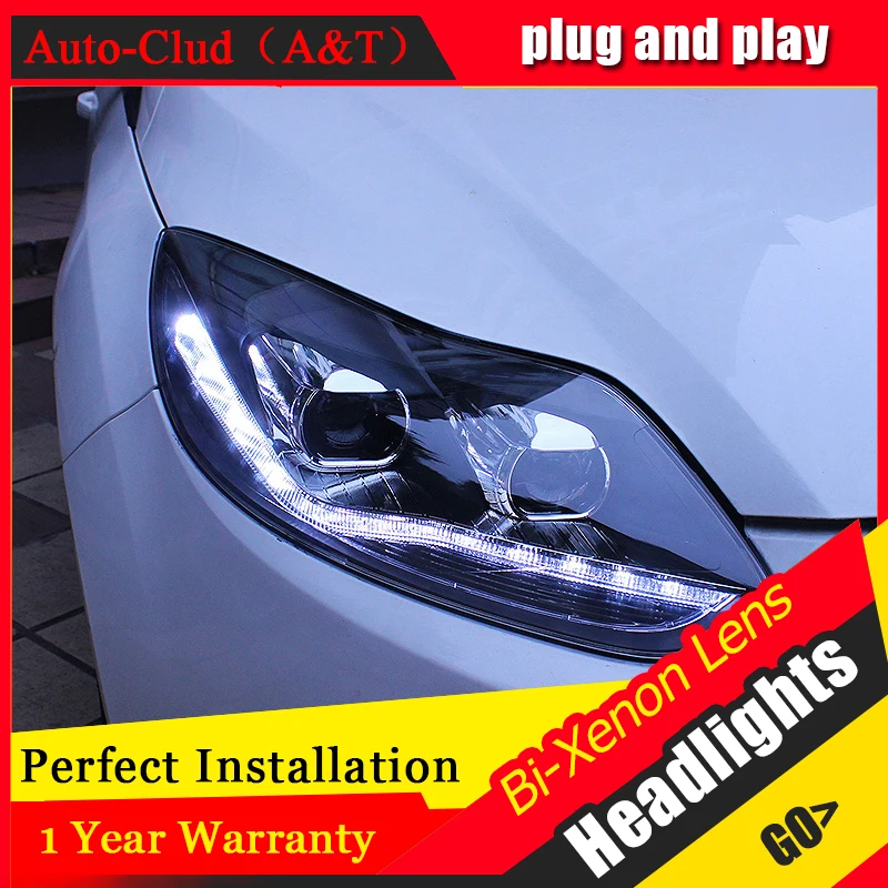 Автомобильный Стайлинг для Ford Focus комплект фар U angel eyes 2012 2014 bi xenon линзы h7 | Фара для авто в сборе -32806677155