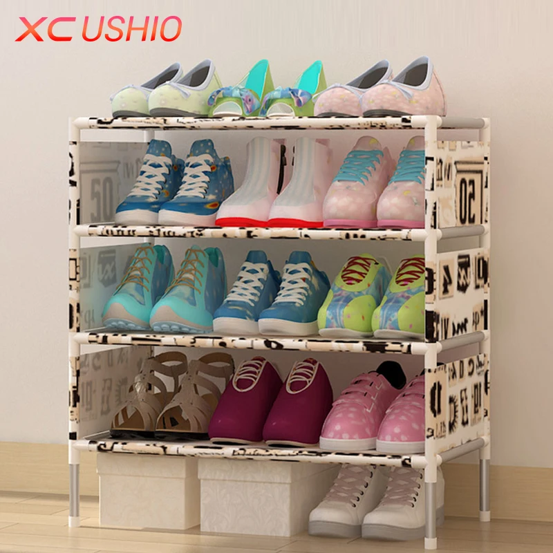 XC USHIO 4/6 слой обуви стеллаж для хранения DIY не wove обувной дисплей полка