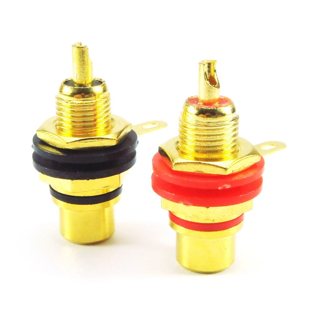 1pair/lot Top Quality Gold Plated Speaker Terminal Binding Post RCA