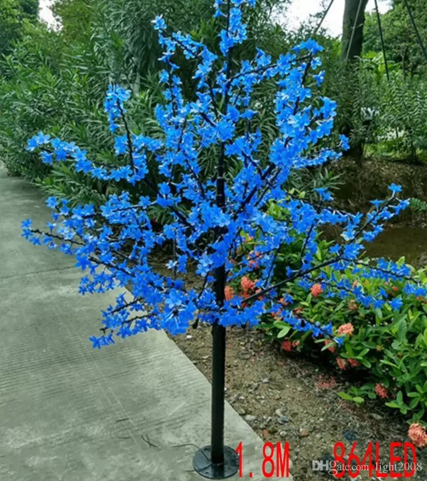 Светодиодный водонепроницаемый Открытый Пейзаж САД дерево лампа моделирование 1,8 м 864 огни светодиодный Вишневый цветок дерево огни садовый декор