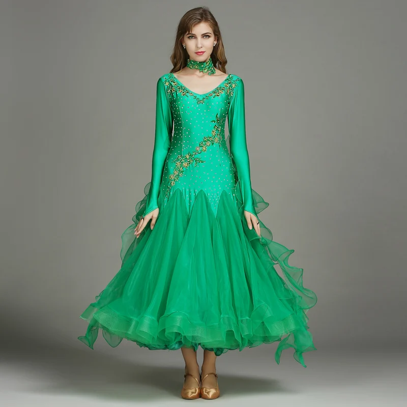 2017 Modern Standard Ballroom Dance Competition Dresses Customized