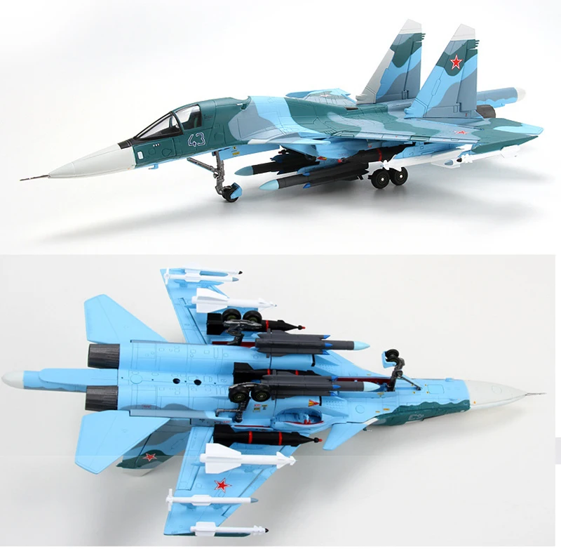 Для коллекции 1: 72 Sukhoi Su-34 модель самолета Утконос бомбардировщик статический su34 сплав литья под давлением ВВС Игрушечная модель самолета вентилятор подарки