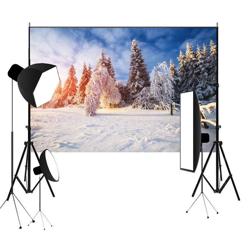 

7X5ft Icy Still-life Trees Winter Photography Backdrop Studio Cold Outdoor Beauty For Wedding