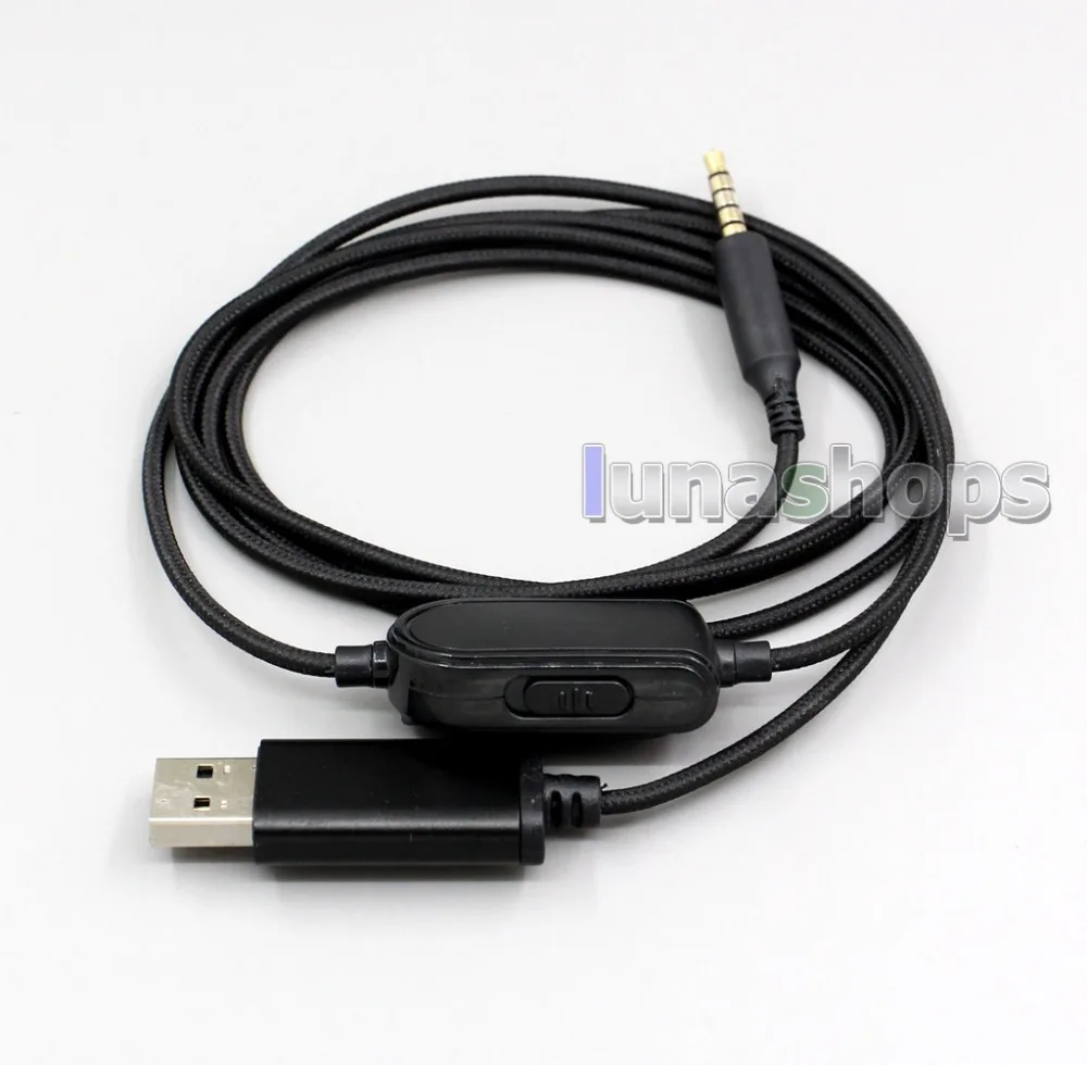 

LN006379 1pcs USB Volume Control Gaming Headphone Cable For Logitech G633 G933 Astro A10 A40 A30 A50 Xbox One Play Station PS4