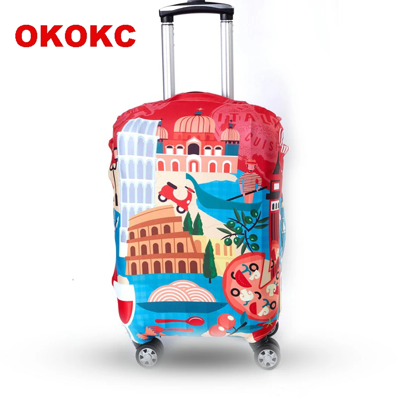 OKOKC красный узор чемодан для путешествий защитный чехол 4 размера S/M/L/XL чехла на