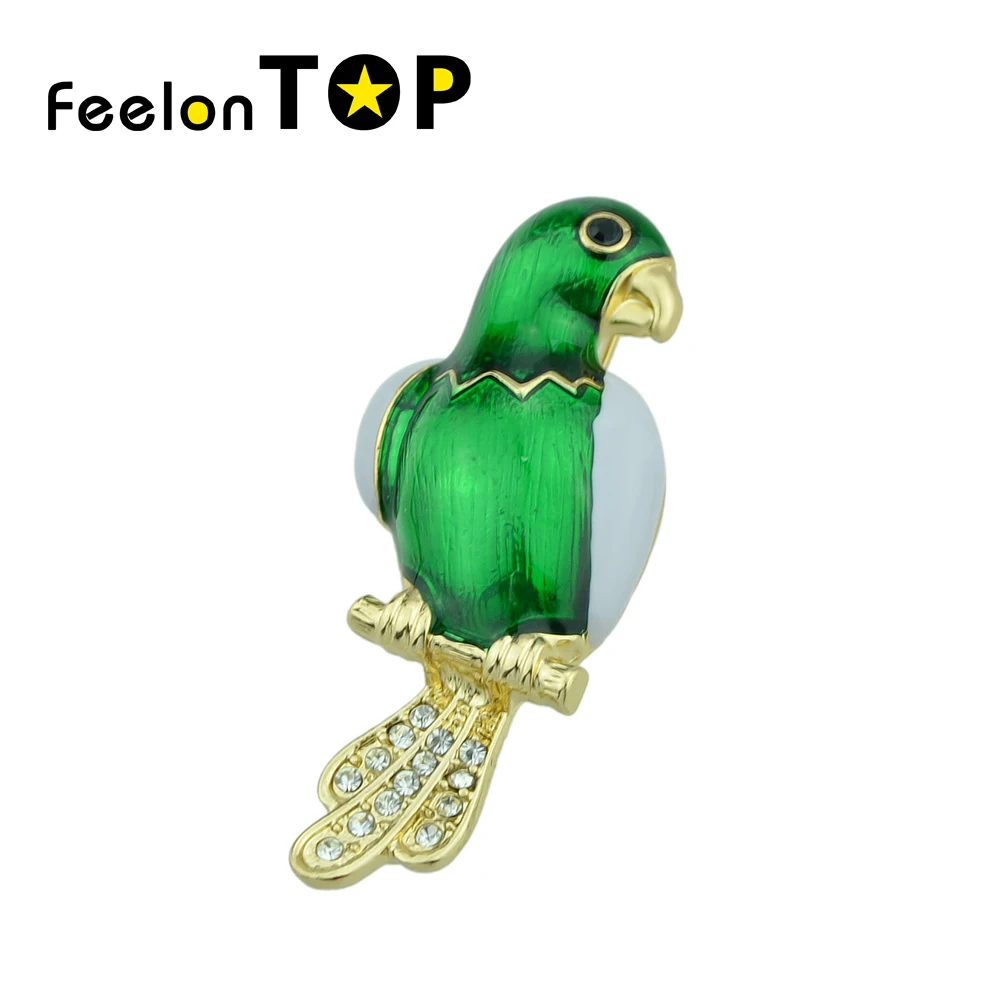 Feelontop милые Стиль Модные украшения золото Цвет с горный хрусталь зеленый белый