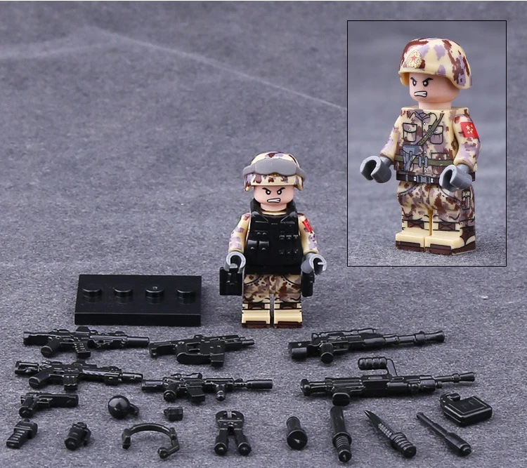 Военно-сухопутного Тигр солдат brickmania minifigs Moc строительные блоки ww2 Китайская армия сил цифры оружие Кирпичи игрушки для мальчиков