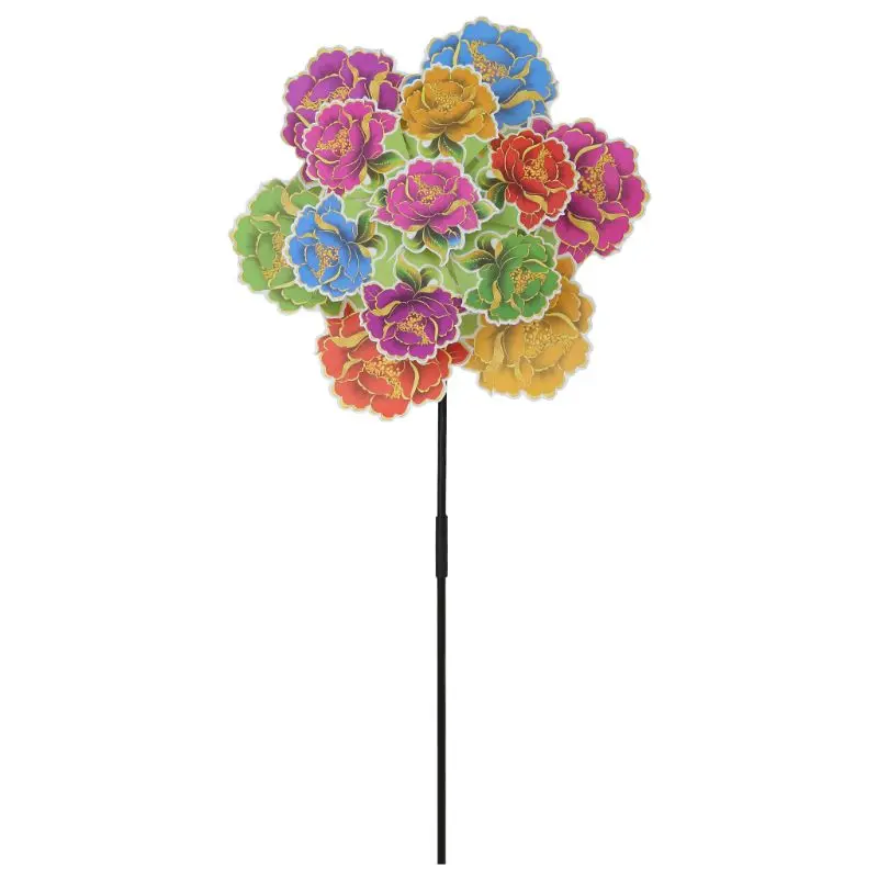Трехслойные цветы, ветряные игрушки в виде ветряной мельницы, садовое украшение, ветровое колесо, вертушка, цветочные цветные детские игрушки, подарки