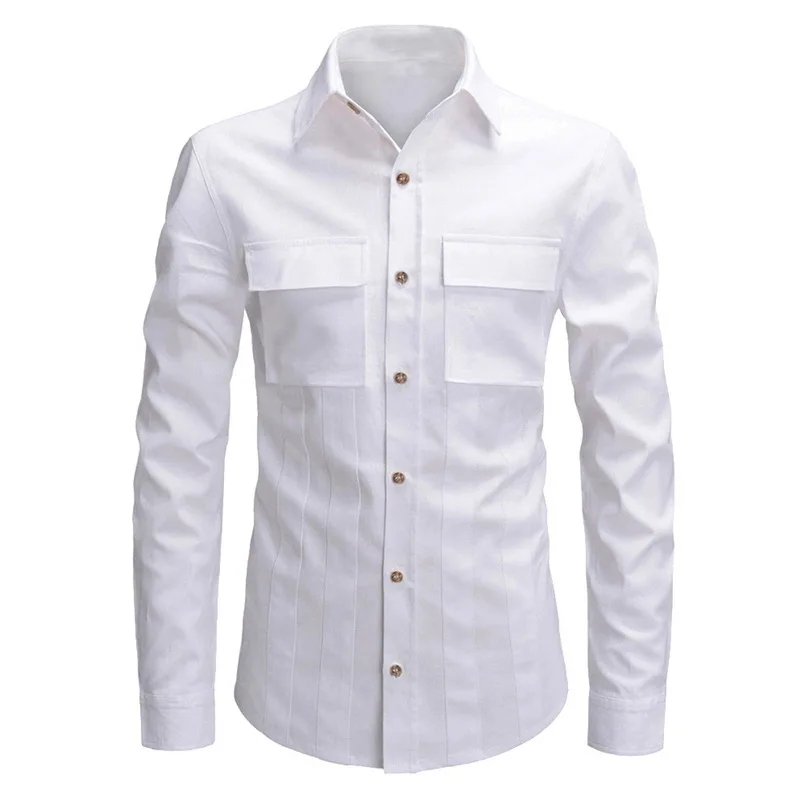 HEFLASHOR белые мужские рубашки с длинным рукавом Chemise модный бизнес Дизайн мужские s тонкие повседневные Camisa Рубашки