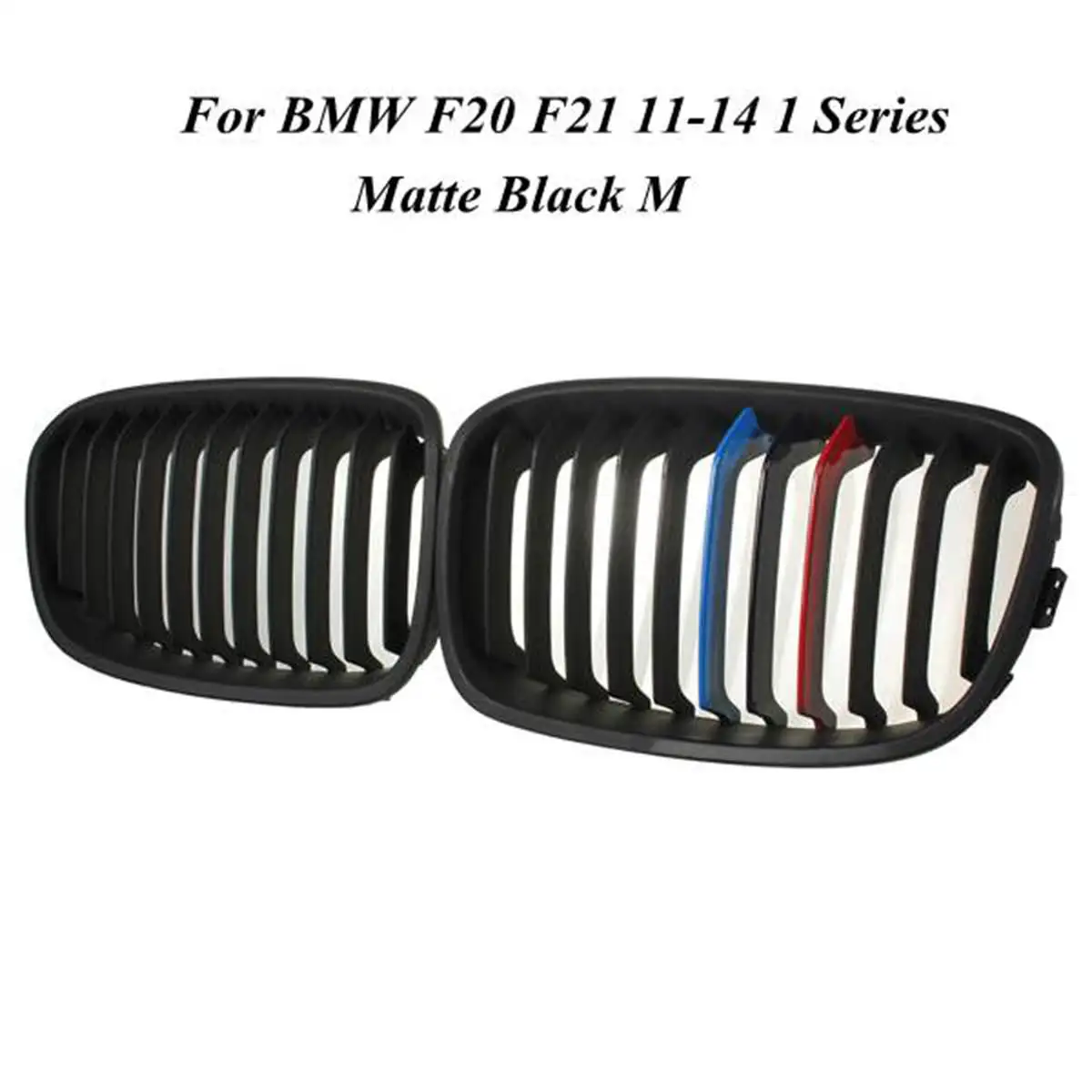 Для BMW F20 F21 2011 2013 1 серия, глянцевая матовая Черная Широкая Передняя решетка для почек, автостайлинг, гоночные решетки - Цвет: Matte Black M