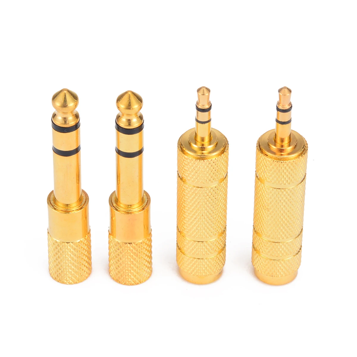 4pcs 3.5mm Male to 6.35mm Female Adapter 6.35 Plug to 3.5 Jack Stereo Speaker Audio Adapter Converter for Headphone Microphone