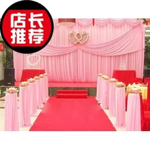 Romantic 3X6Meters Ice Material Soft Wedding Backdrops Wedding stage decor