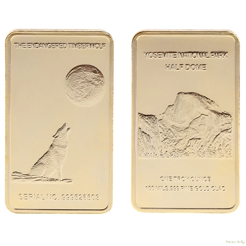 

Commemorative Coin Animal Wolf Golden Rectangle Collection Arts Gifts Souvenir Noncurrent Coin Aug22_18