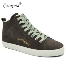 CANGMA Marque/Женская обувь из коровьей замши на шнуровке; женские кроссовки из натуральной кожи для девочек; обувь для отдыха; повседневная обувь серого цвета