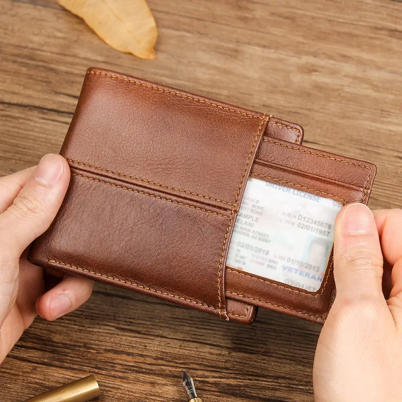 RFID Блокировка стильный кожаный кошелек для Для мужчин, отлично, как путешествия двойные R-8107-3Q