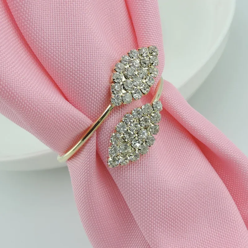 Fashion New Arrival Crystal Metal Napkin Rings Napkin Buckles Serviette