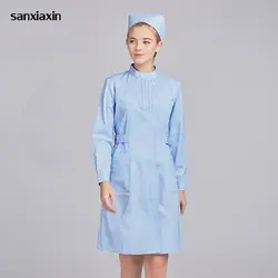 Sanxiaxin дамы медицинский Халат медицинский лабораторный халат доктор тонкий многоцветный Форма медсестры, медицинская платье Комбинезоны