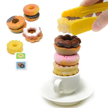 

Drop Shipping Simulation Food Donut Kitchen Toy Pretend Play Assembled Donut Figure Model Kids Educational Toys Burger