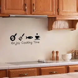 Творческий письмо Дизайн DIY настенные наклейки Кухня Наклейка Home Decor Ресторан украшения обои Книги по искусству