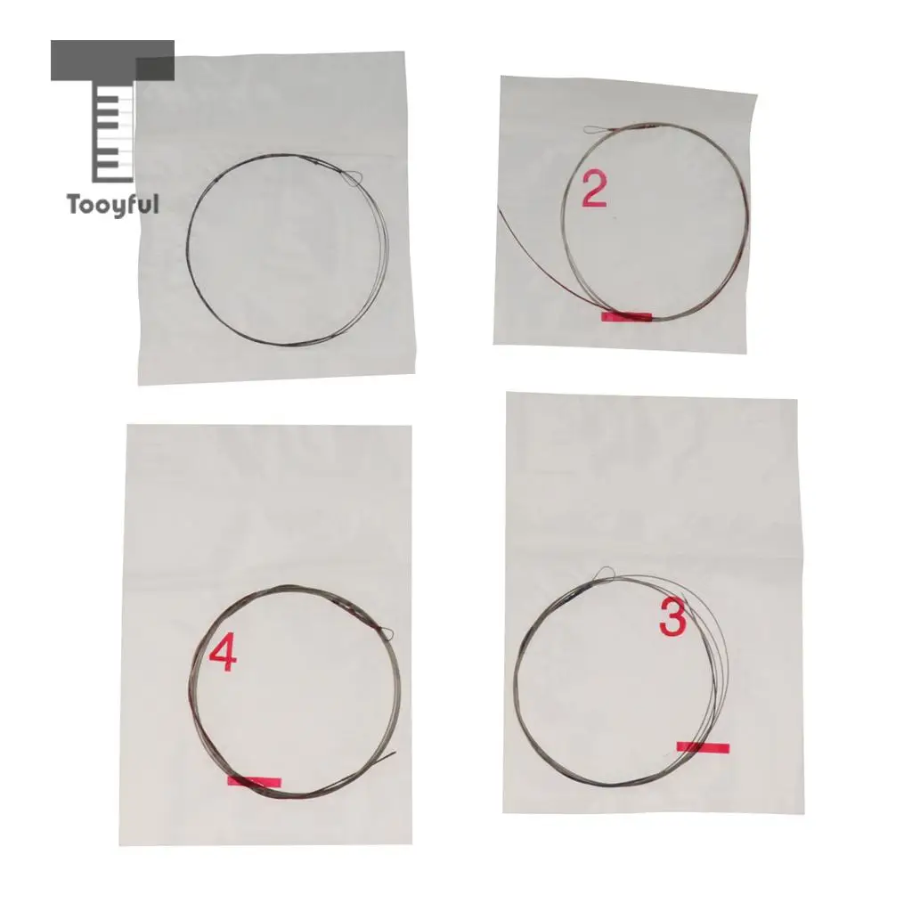 Tooyful Durable Alloy Chinese Lute Pipas String Set DIY Pipa Replacement Part Musical Instrument Accessory