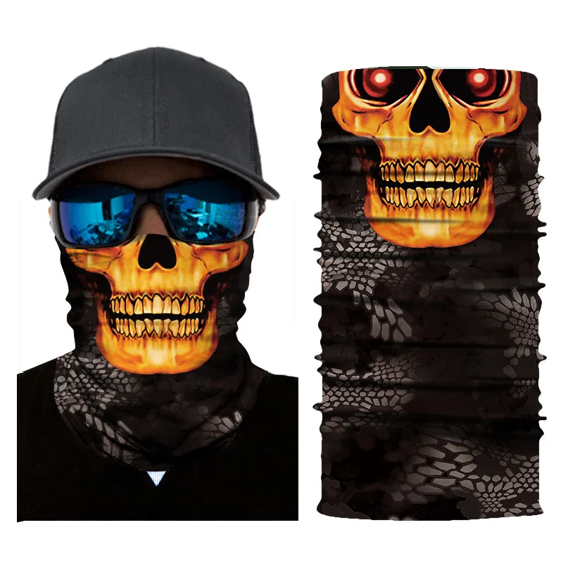 Customized high-quality digital print headscarf riding sunscreen mask Halloween horror clown personality neck festival scarves