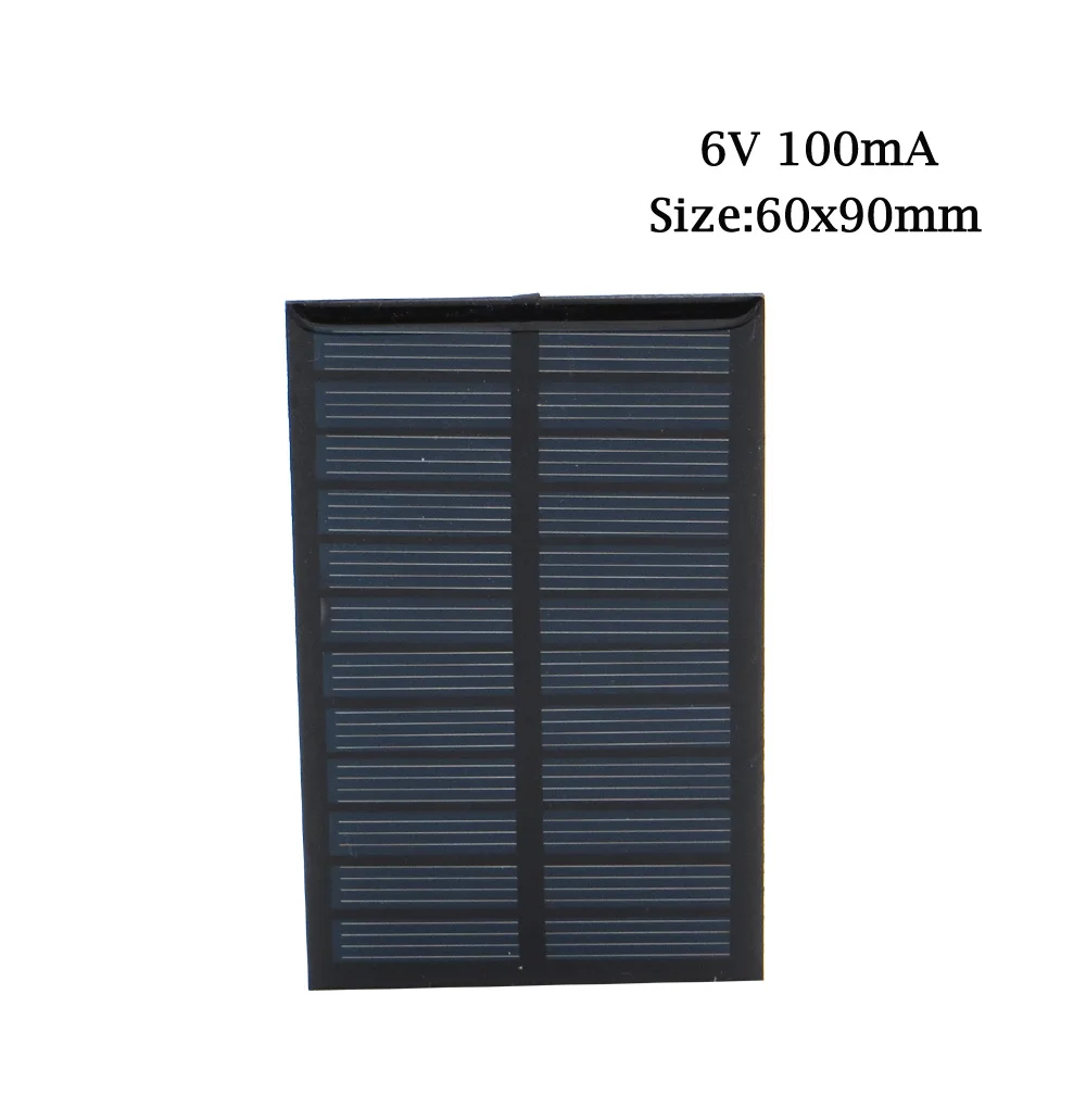 100mA 167mA 183mA 333mA 500mA 583mA 750mA Панели солнечные 6V Мини элемент для солнечной батареи для мобильного телефона портативное зарядное устройство