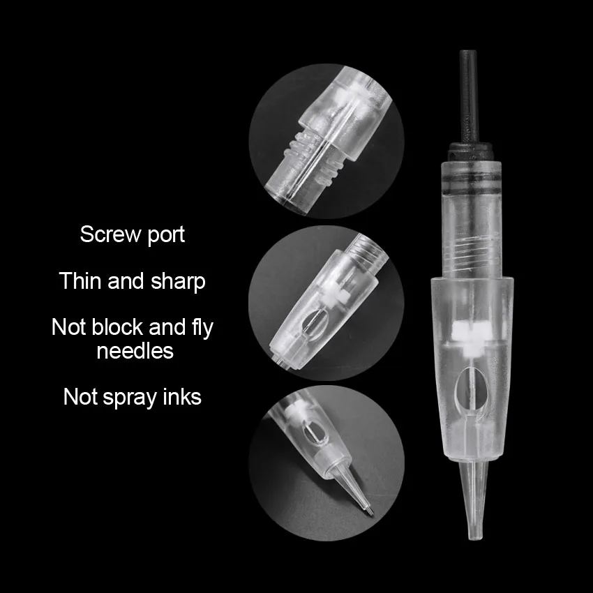 Картридж ИГЛЫ Перманентный макияж 20 шт. RL/RS с винтом и иглой советы бровей губ подводка для глаз макияж татуировки питание
