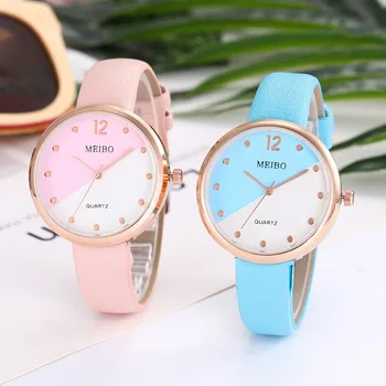 

MEIBO Brand Women Quartz Wrist Watch Leather Band Casual Analog Wristwatch relogio feminino Classic Simple Style horloges B40