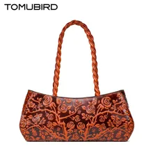 Tomubird оригинальные окрашенные кожаные сумки модная национальная ветровая сумка через плечо с тиснением Бостонская упаковка женские сумки