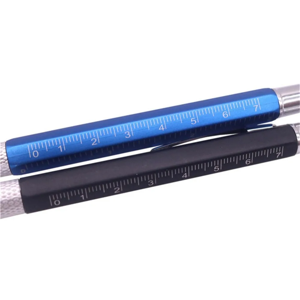 24 шт. 0,7 мм перо многофункциональная шариковая ручка синяя заправка шестицветная ручка горизонтальные весы линейка отвертка канцелярская ручка