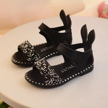 

AFDSWG little girl summer shoes black childrens sandals Pink sandals girls princess shoes ,kids leather sandals