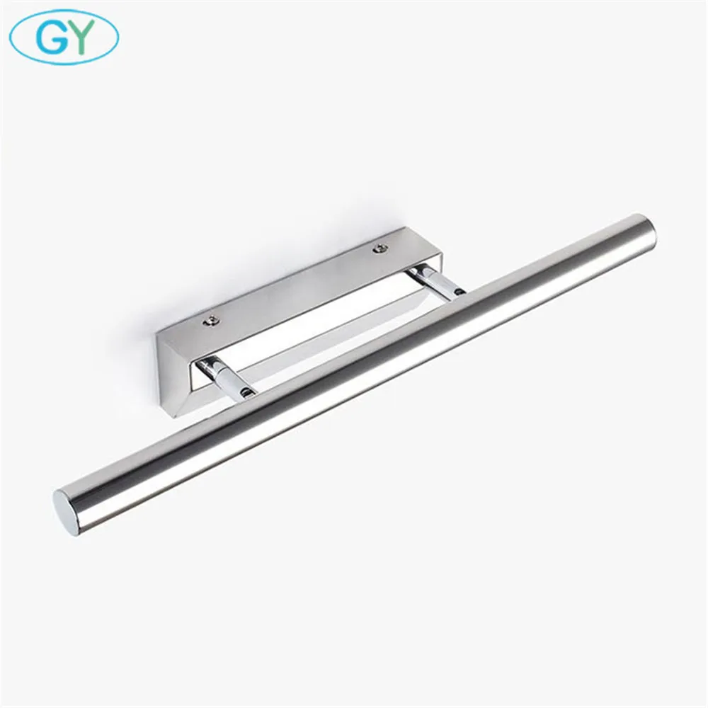 الفولاذ المقاوم للصدأ الحديث LED الجبهة مرآة ضوء الحمام ماكياج جدار مصابيح led الغرور المرحاض الحائط الشمعدانات تركيبة إضاءة