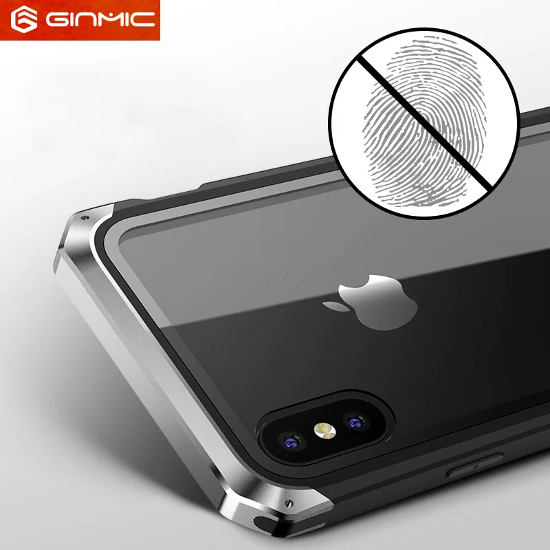 Стеклянный чехол для iPhone Xs max прозрачный жесткий из ТПУ металлический закаленный