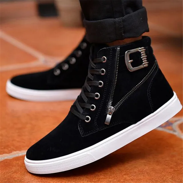 ELGEER 2018 autumn and winter new men�s boots belt buckle