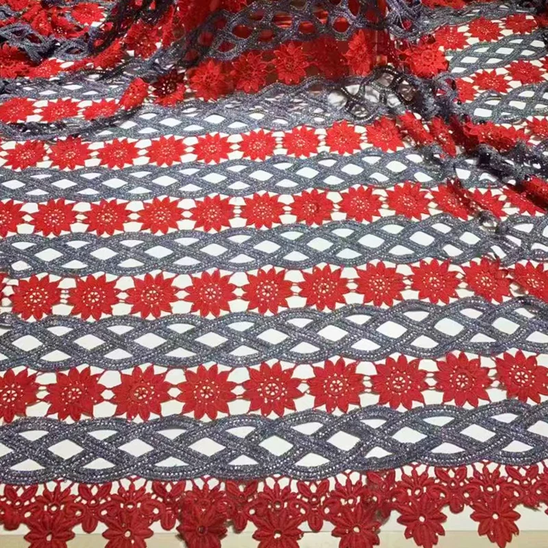 

African cord lace fabric top selling most popular Nigerian wedding dress material guipure lace fabric for sewing