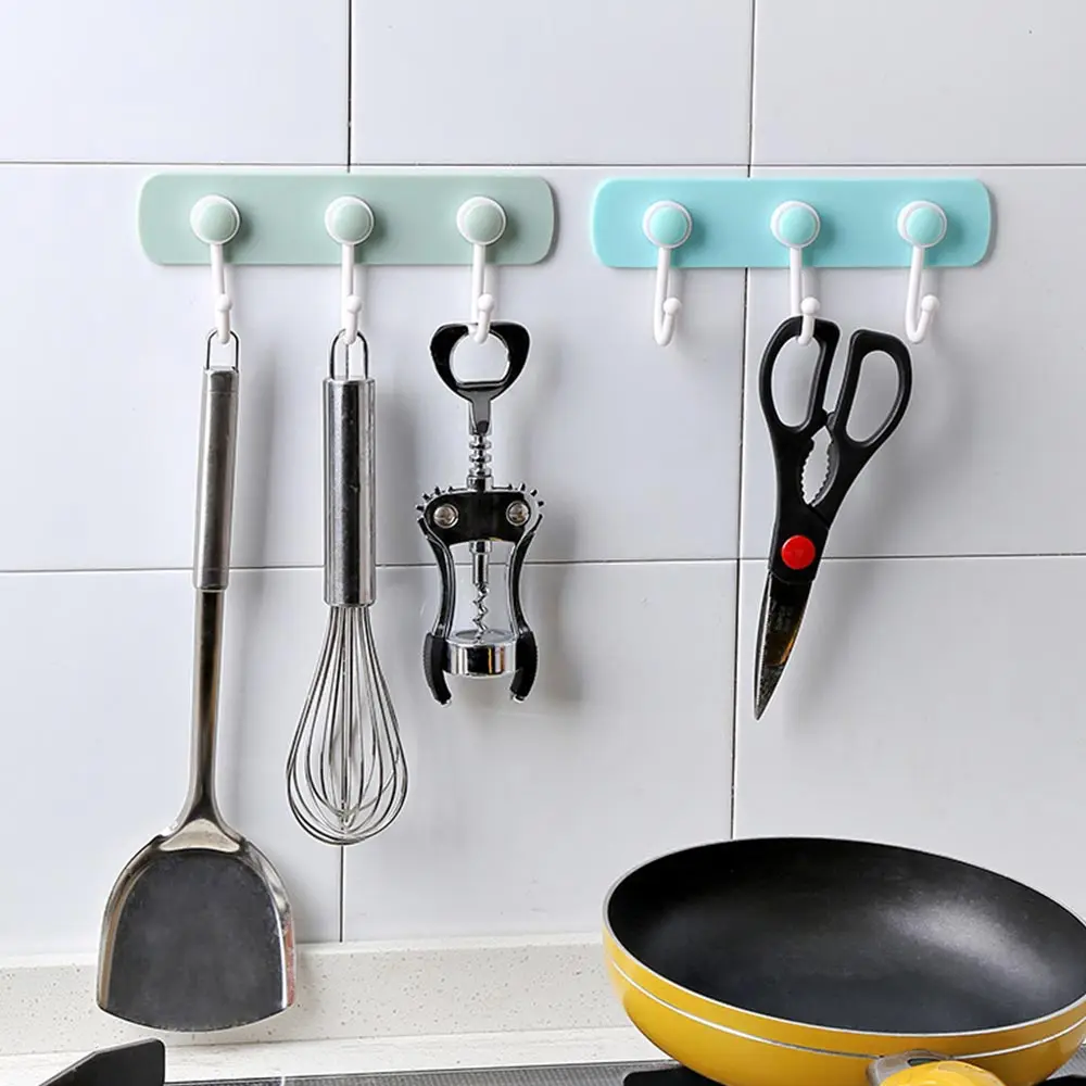 3PCS/Set Self Adhesive Clothes Hook Wall Door Holder Bathroom Towel Hanger Kitchen Bath Wall Hanger Hooks